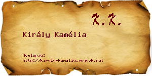 Király Kamélia névjegykártya