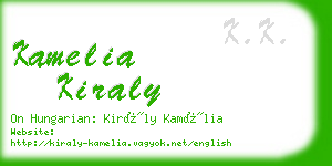 kamelia kiraly business card